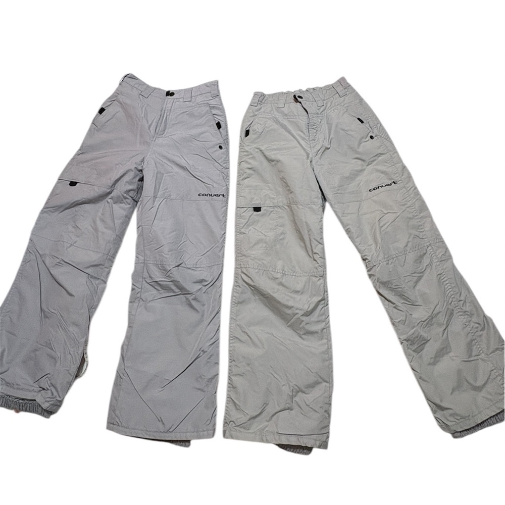 Columbia Convert Snow Pants Youth 10/12 Gray Bundle of 2 Waterproof Insulated